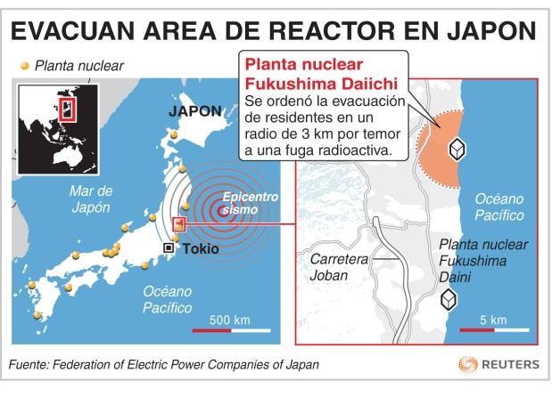 Crece nivel radiación en planta nuclear de Japón