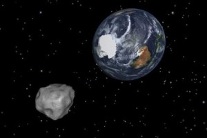 Esta imagen suministrada por NASA/JPL-Caltech muestra la interpretación artística de la aproximación de un asteroide a la Tierra el 15 de febrero del 2013. (AP Foto/NASA/JPL-Caltech)