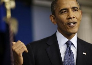 El presidente Barack Obama habla sobre el presupuesto y el cierre parcial del gobierno el martes, 8 de octubre del 2013, en una conferencia de prensa en la Casa Blanca. (AP)