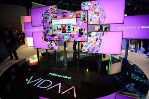 La televisión Hisense VIDAA en el CES Internacional 2014, el 8 de enero de 2014 en Las Vegas, Nevada. AFP