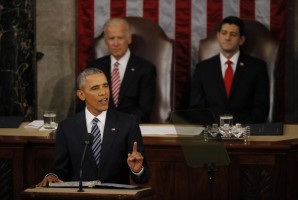 El Presidente Barack Obama durante su último discurso sobre el Estado de la Unión ante el Congreso en Washington, el 12 de enero de 2016