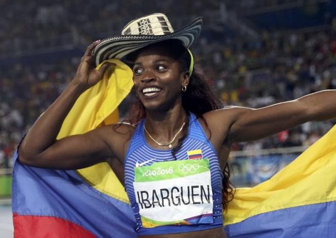 La colombiana Caterine Ibargüen, medalla de oro en salto triple olímpico