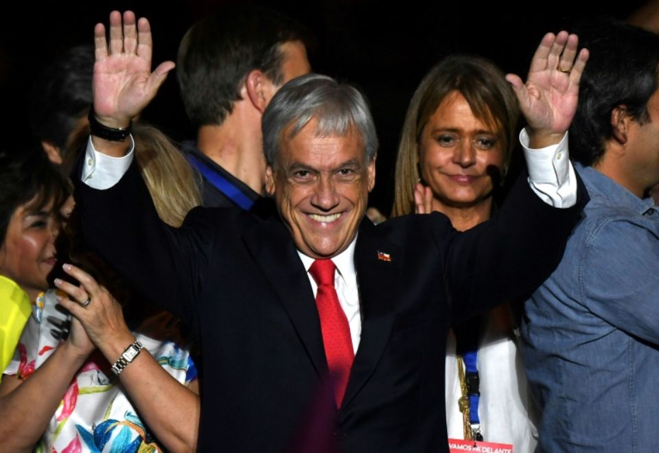 Conservador Piñera vuelve a presidencia de Chile tras contundente triunfo en balotaje