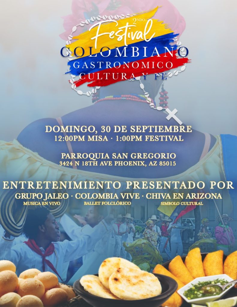 Parroquia San Gregorio y el Padre Andrés Arango invitan a la celebración Del 2NDO Festival Gastronómico Colombiano: Cultura y Fe